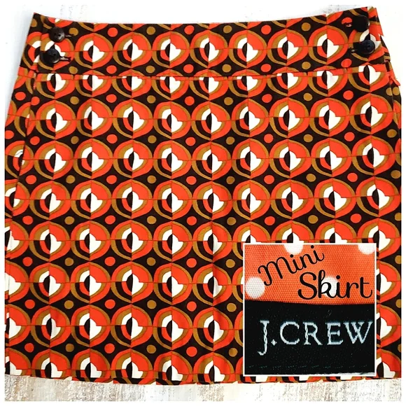 Nwot J. Crew  Abstract Geometrical Print Mini Skirt