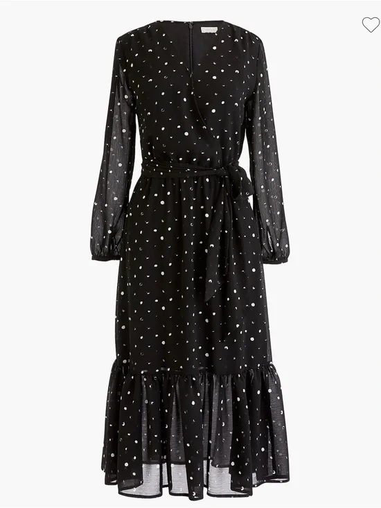 NWT J.Crew Point Sur faux-wrap dress in crinkle chiffon