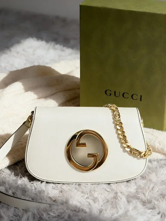 Gucci  Medium Shoulder Bag White Leather