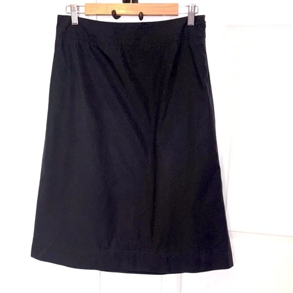 J. Crew Y2K Classic A-line Midi Black Women's Skirt 8 100% cotton summer knee