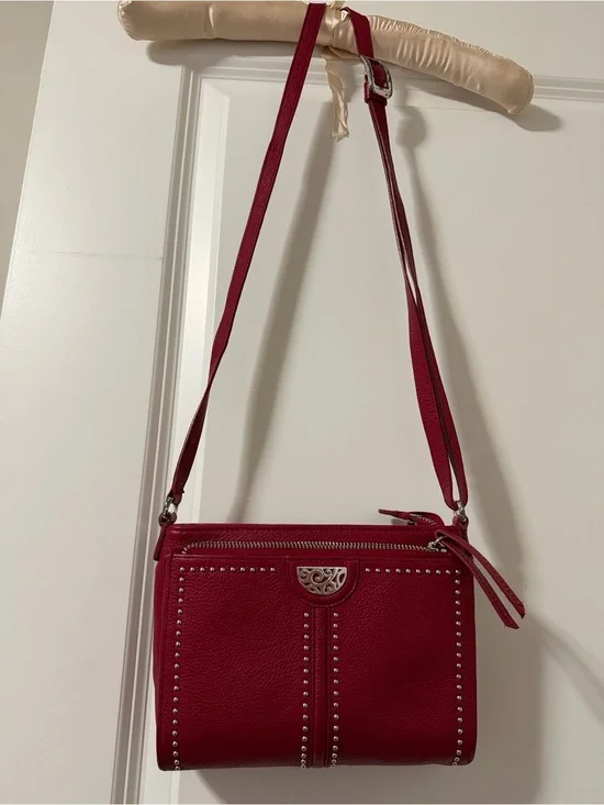 Women’s Brighton Lipstick Red Studded Crossbody Bag