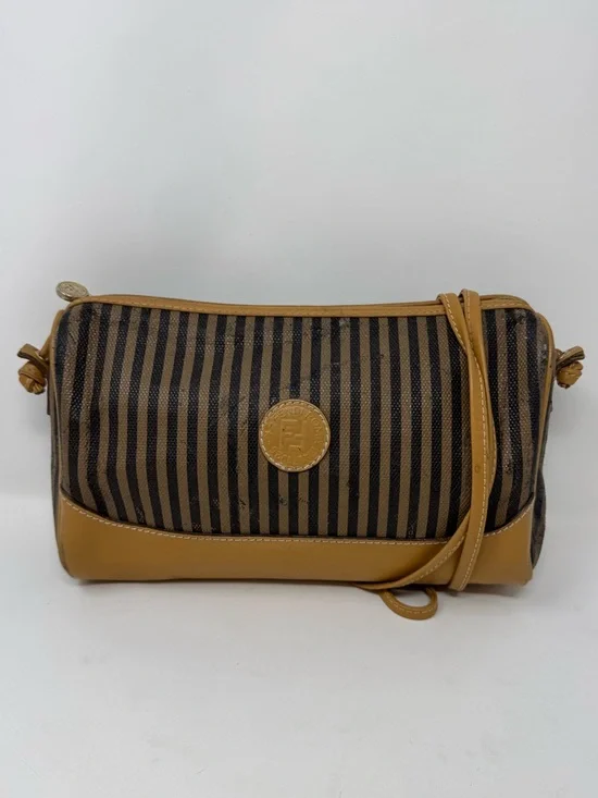 Fendi vintage leather stripped crossbody bag