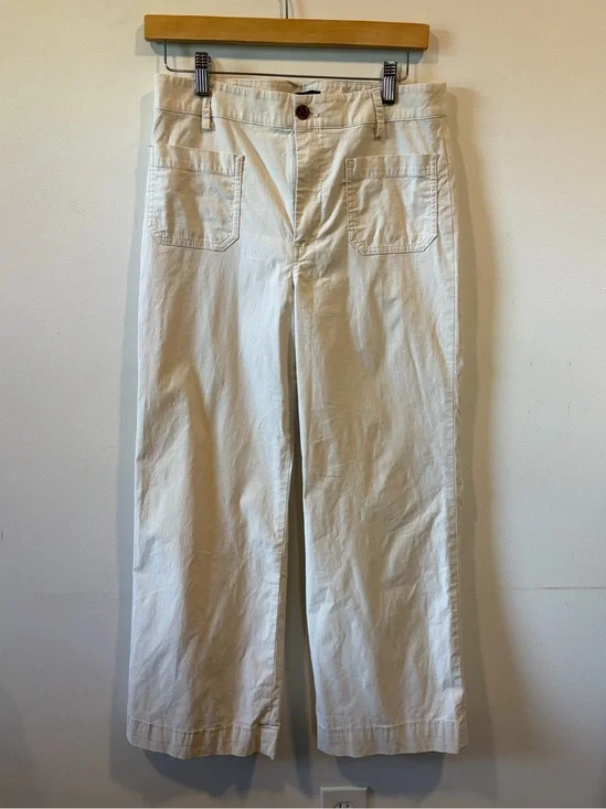 J.Crew White Wide Leg Crop Pants