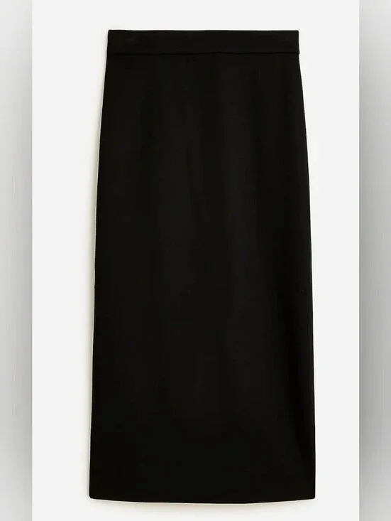 NWT J. Crew No. 3 Black Ponte Pencil Skirt, Size 16
