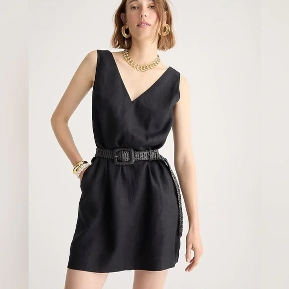 J Crew Maxine V-neck shift dress in linen Item BR470