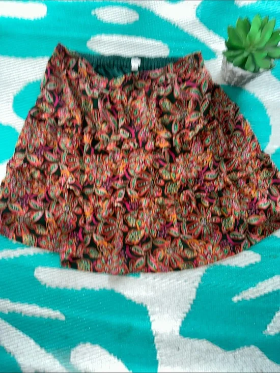 J. Crew Multicolor Floral Tiered Mini Skirt L