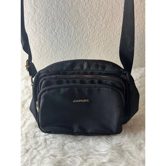 Joan & David Excursion Black Nylon Crossbody Bag Purse with Adjustable Strap