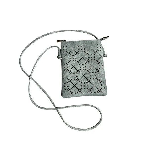 Hey Beautiful Sage Green Laser Cut Studded Crossbody Phone Bag Small Purse Rodeo