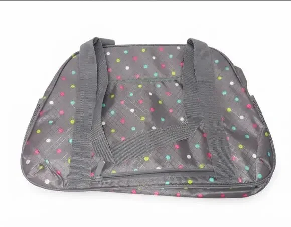Thirty One All in Tote Confetti Polka Dot Grey Carry On Weekend Bag New