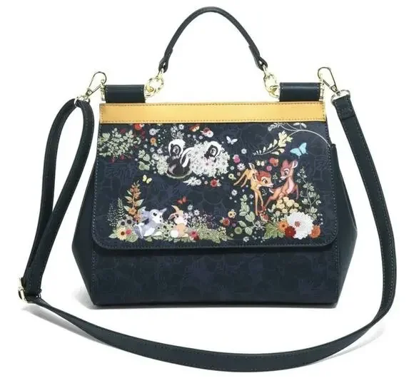 Loungefly Bambi Crossbody Handbag Bag Green Floral Forest Friends Disney