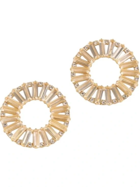 J.Crew Crystal Baguette Crystal Disc Hoop Earrings