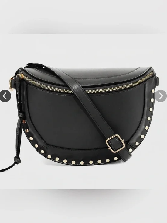 Black Studded Crossbody Bag - Dear Nikola