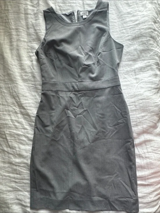 J. Crew Gray Sleeveless Midi Sheath Dress