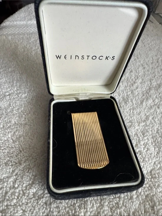 Weinstock's Gold-Tone Ribbed Money Clip Vintage