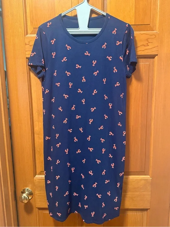 J. Crew Navy Lobster short-sleeve T- shirt dress  Size Small