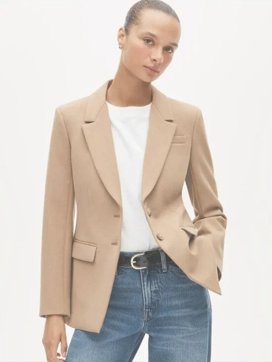 J. Crew Madelyn Blazer in 4 Season Stretch- Heather Burnished Saddle