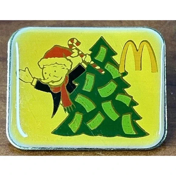 McDonald's Monopoly‎ Man Money Tree 1995 Tonka Pin Brooch Sealed New - 1.25