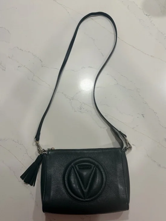 Valentino Black Leather Crossbody with Tassel