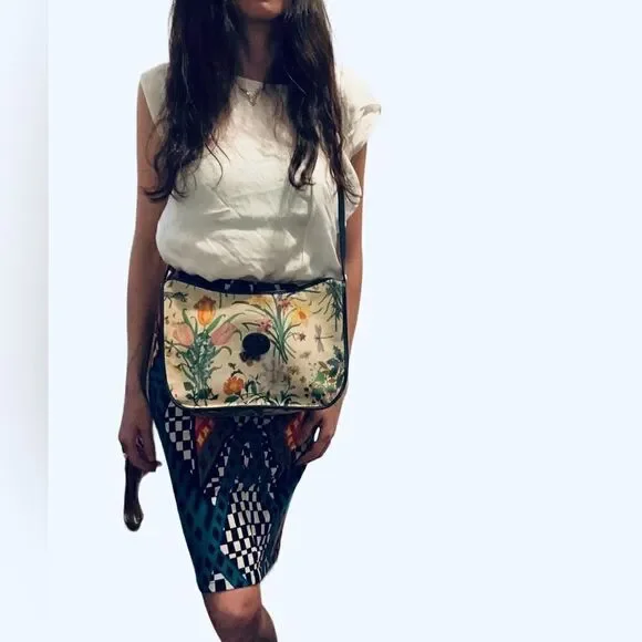 Gucci vintage floral crossbody black
