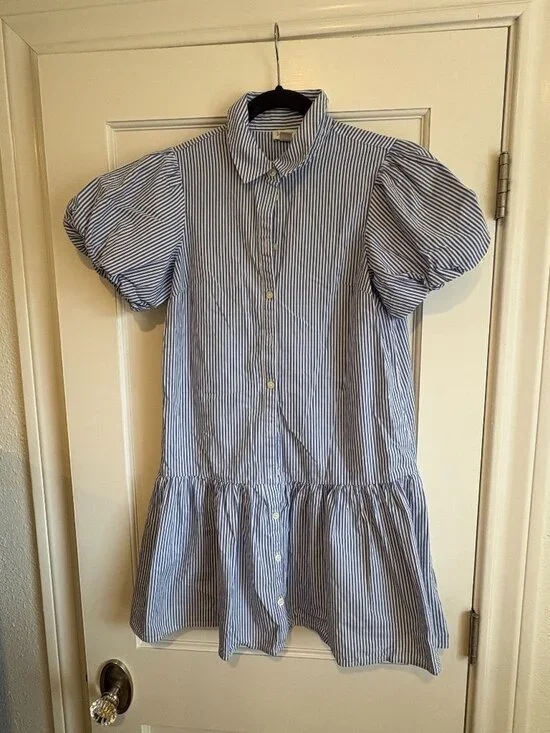 J Crew Size 2 Blue and white stripe dress
