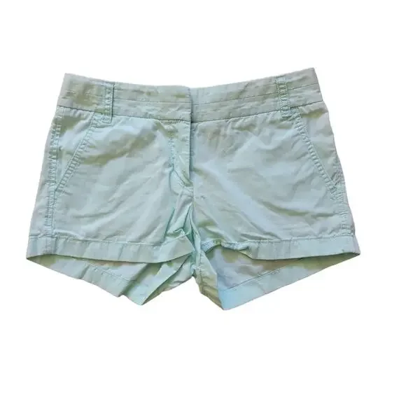 J. Crew Turquoise Light Weight Cotton Chino Shorts Size 0