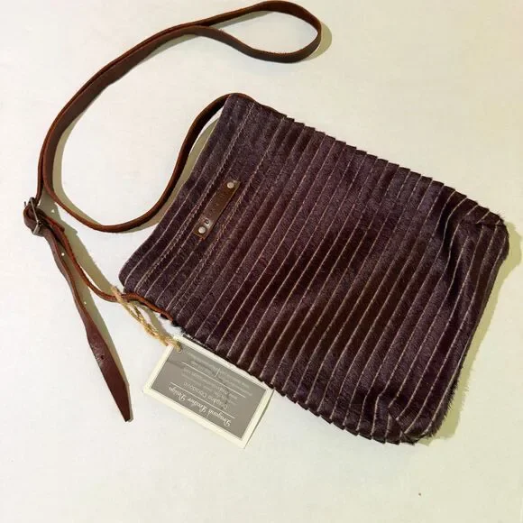 Dragana Obradovic Plum Calf Hair Rows Crossbody