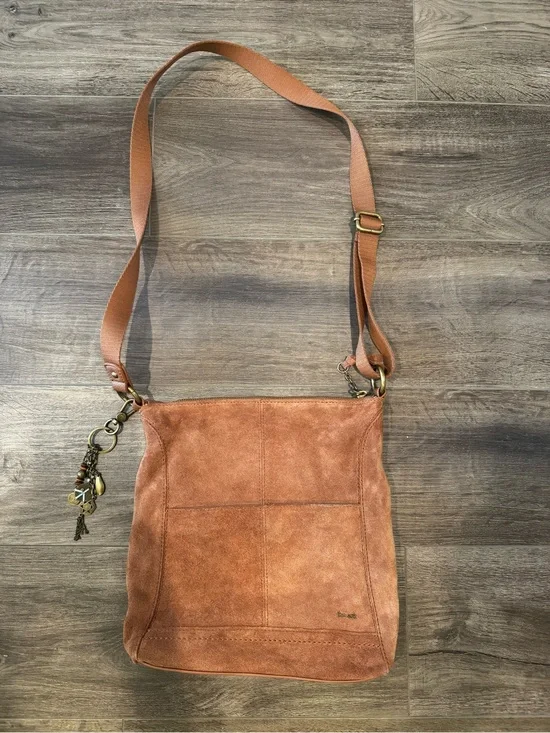 The Sak leather Suede feel Crossbody Shoulder Bag in Rust, new no tags