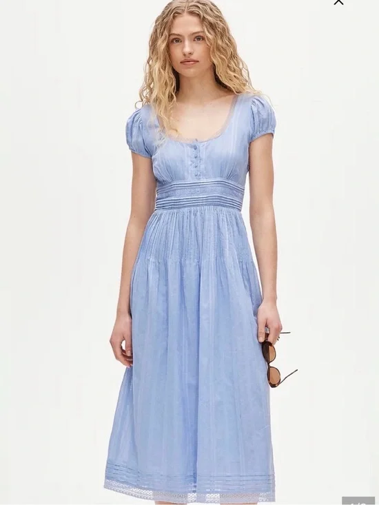 J.Crew lace pintuck midi dress