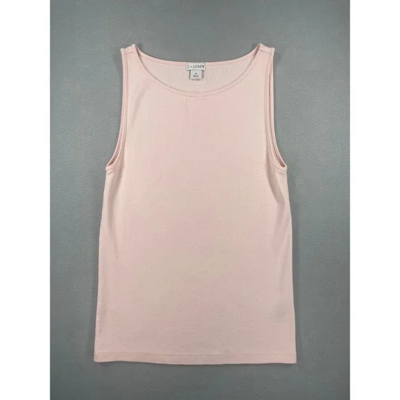 J. Crew Womens Tank Top Light Pink Cotton Scoop Neck Size M