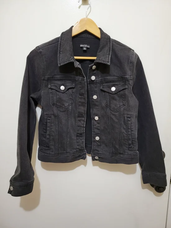 J. Crew Mercantile Womens Washed Charcoal Denim Jacket  - Size Medium
