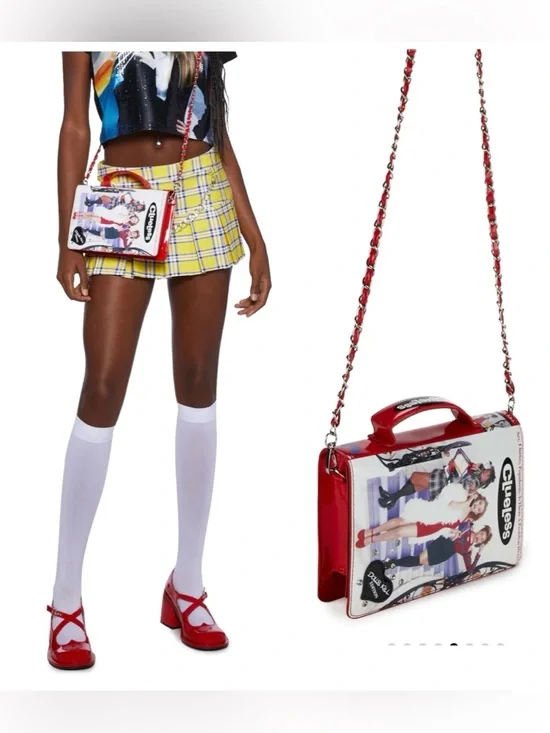 DOLLS KILL X CLUELESS VHS MEMORIES Clueless Red Chain Crossbody Book Bag 80s