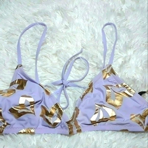 J. Crew Golden Hearts Bikini Swim Top