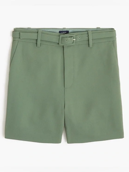 J.Crew Belted Crepe Shorts in Topiary Green NWT Size 10