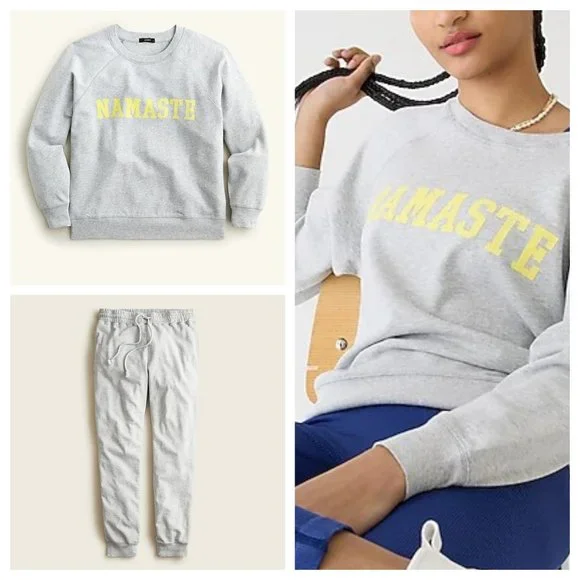 J. Crew Magic Rinse  Sweatshirt and Jogger Set M