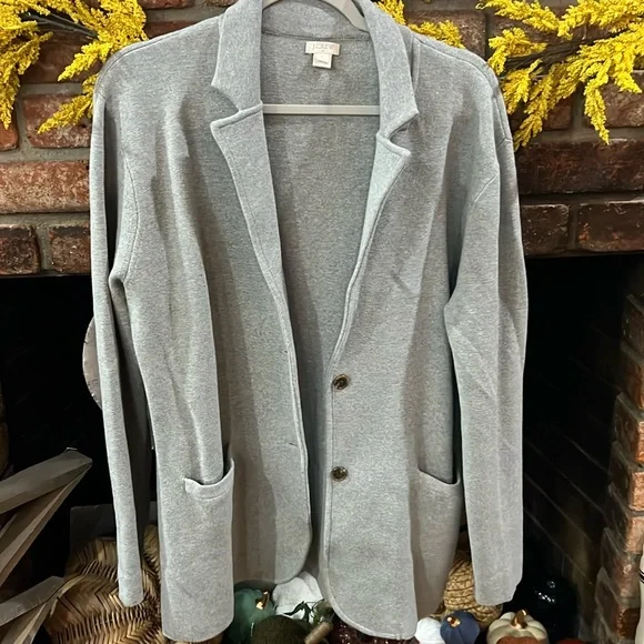 J. Crew Light Gray Knit Blazer