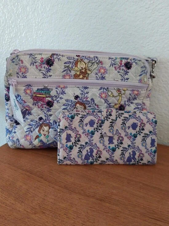 Vera Bradley x Disney triple compartment crossbody bag features the 
