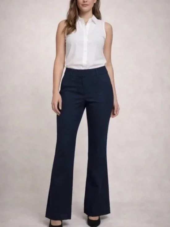 J. CREW Womens City Fit Flare Suit Trousers 100% Cotton size 8