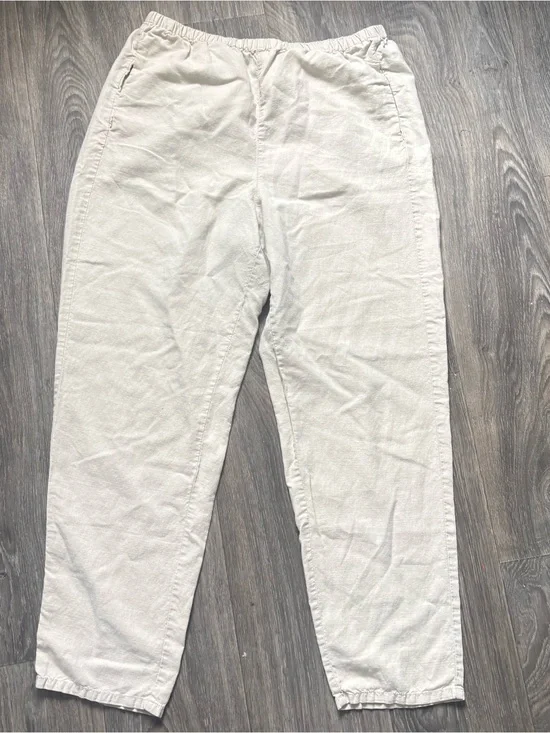 J crew high rise linen blend pants