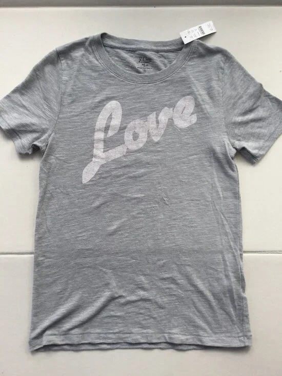 J.Crew LOVE graphic t-shirt Sz XS New with tag