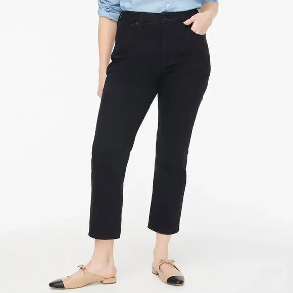 J. Crew Factory Curvy Essential Jeans Straight Leg All-Day Stretch Black NWT 28