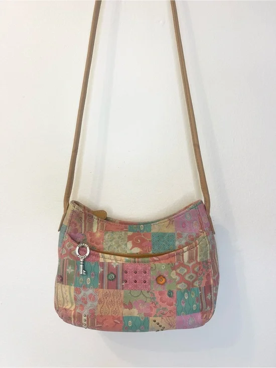 Fossil Vintage leather patchwork crossbody bag