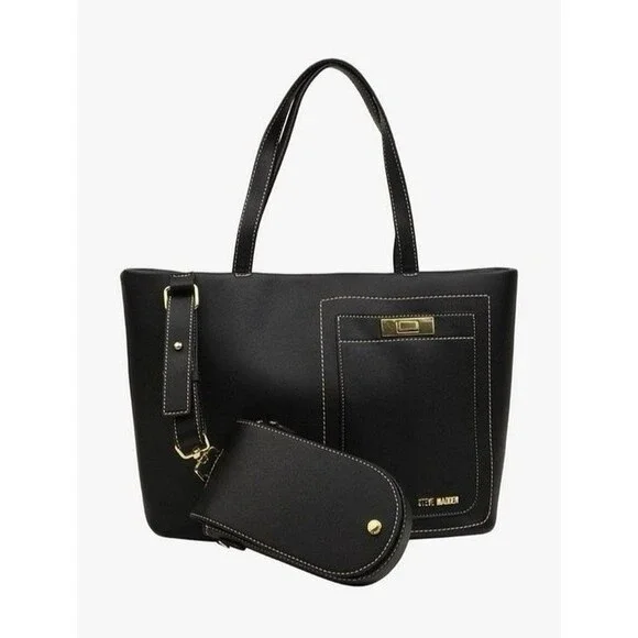 NWT Steve Madden Black Bizumi 3-Piece Tote Crossbody and Phone Bag