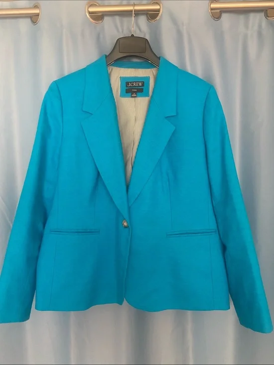 J. Crew Teal Parke single button Blazer, size 18 NWOT