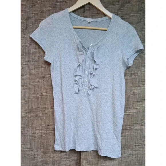 JCrew Hazy Grey Cotton Tee Shirt