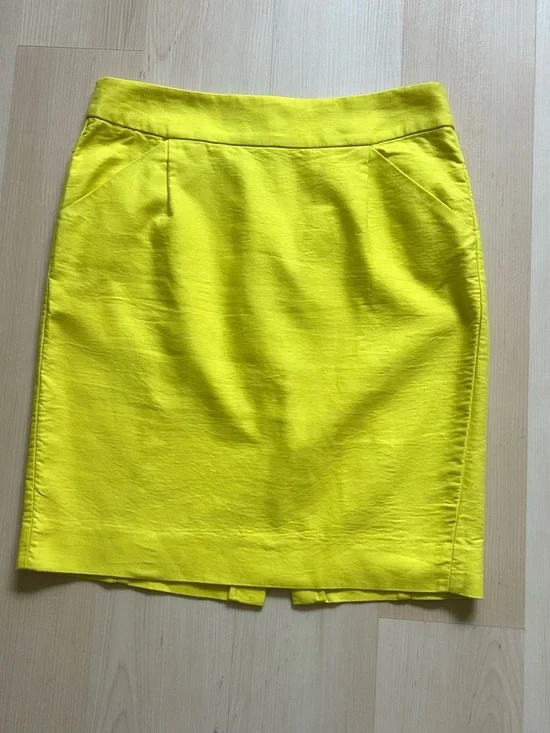 J. Crew Neon Yellow Pencil Skirt