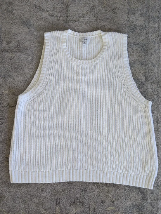 J. Crew Cream Knit Sleeveless Sweater Vest
