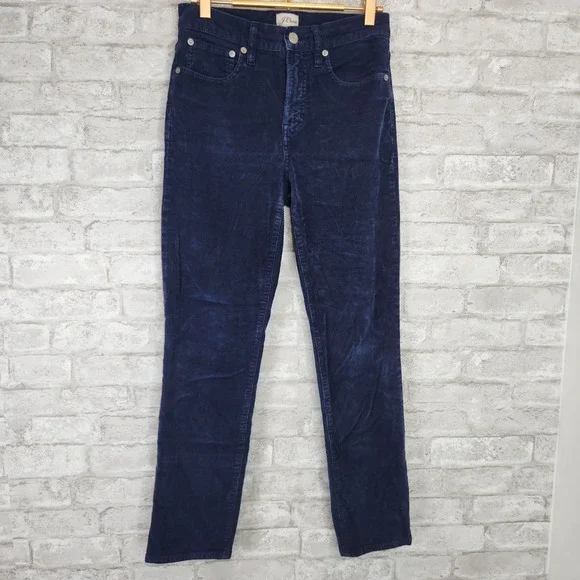 J. Crew Pants Vintage Straight Navy Blue Corduroy Preppy 25 XS