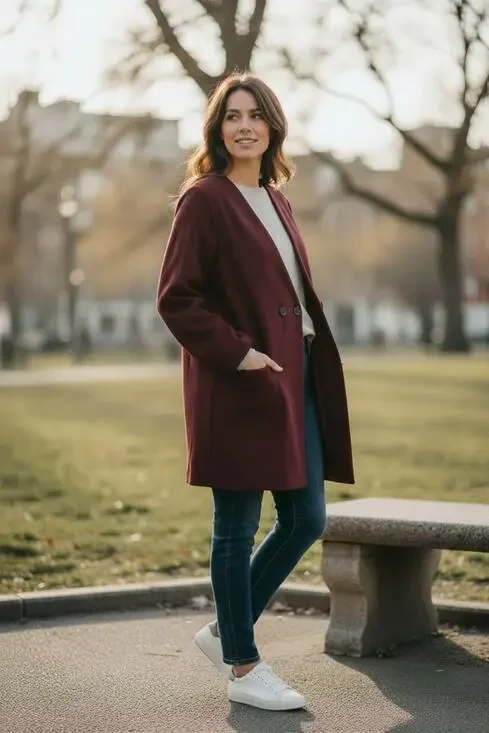 J.Crew Mercantile Cranberry Knit Blazer Cardigan Academia Oversized Sz Large