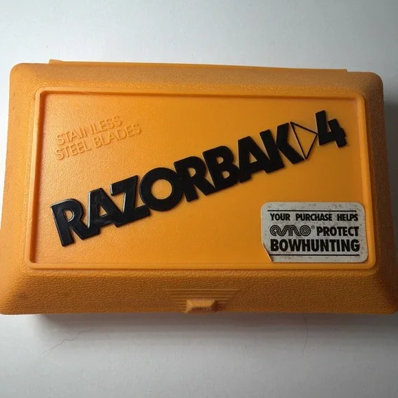Vintage Razorbak 5 Blade Broadheads Archery Bow Hunting 4 Pack + Extras
