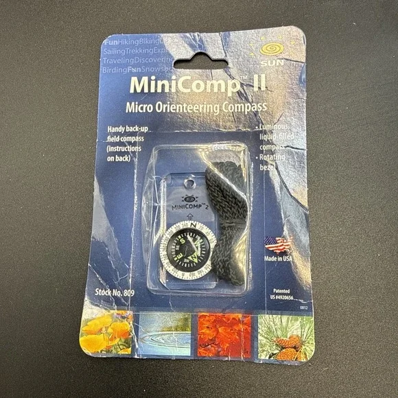 Compass: Mini-Comp II w/Lanyard MICRO Orienteering w/Rotating Bezel, Sun Company